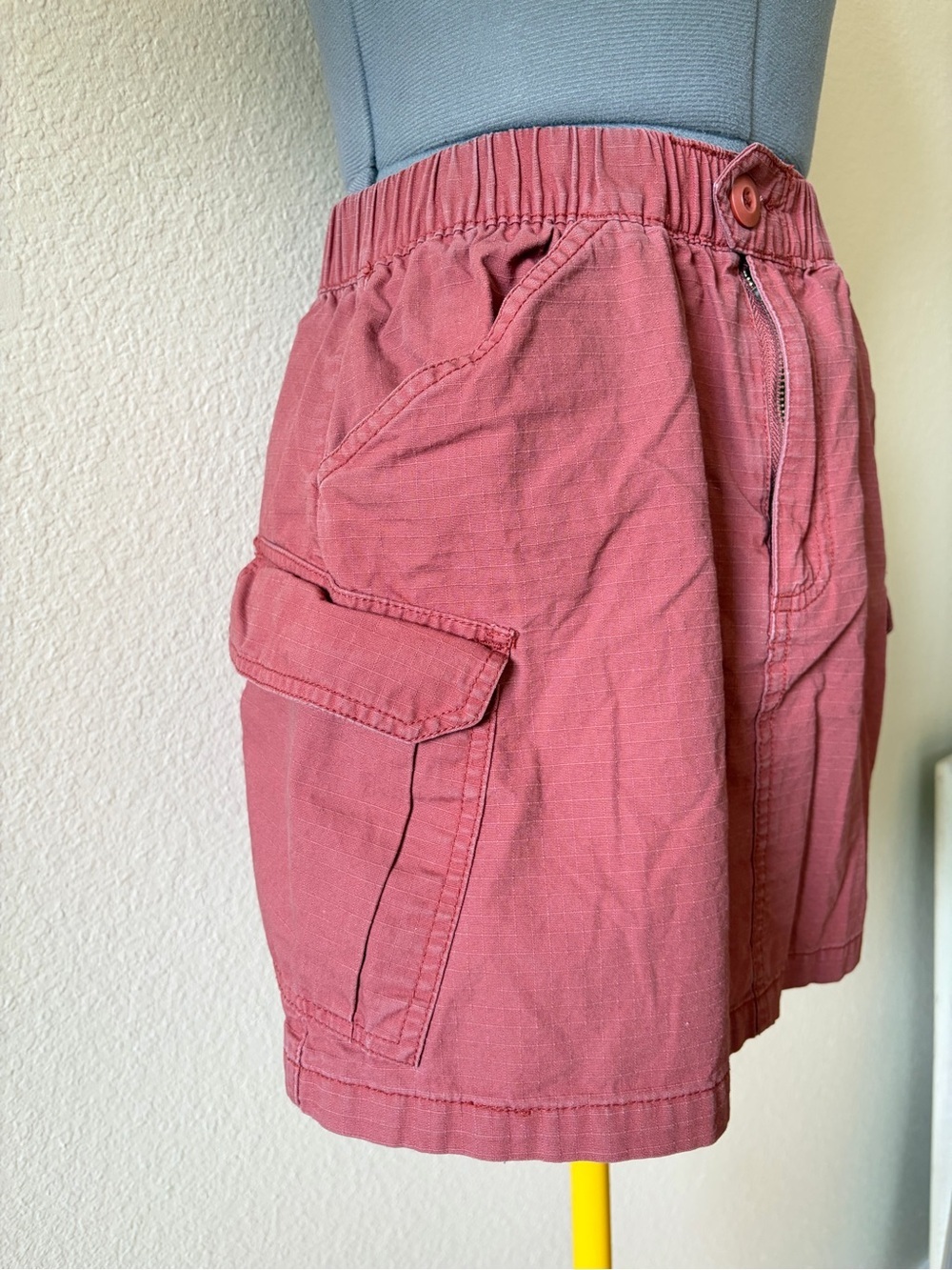 Harlow Rust Cargo Mini Skirt Utility Pocket Stretch Casual Skater Y2K Coastal - Picture 5 of 9